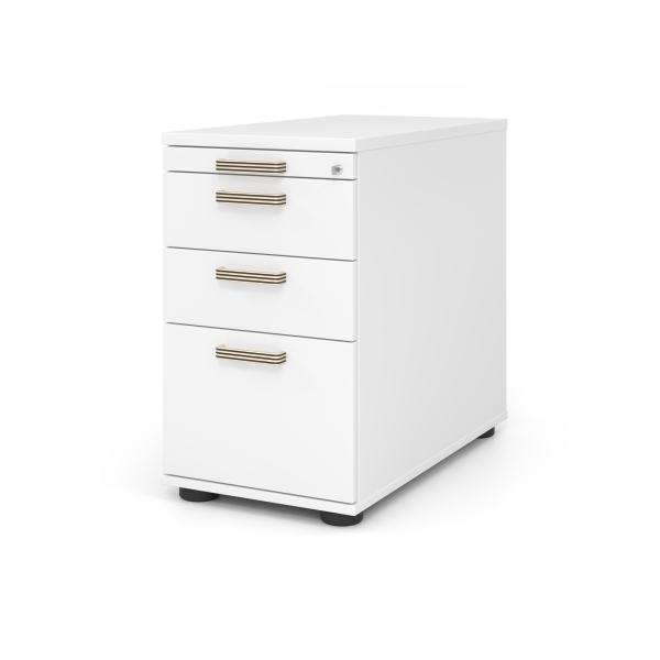 4032062194676 - Standcontainer TOPAS LINE 2 Schübe 1 Hängeregistraturauszug 1 Utensilienauszug abschließbar B 428 x T 800 x H 720-760 mm weiß weiß