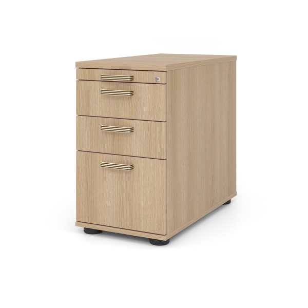 4032062194713 - Standcontainer TOPAS LINE 2 Schübe 1 Hängeregistraturauszug 1 Utensilienauszug abschließbar B 428 x T 800 x H 720-760 mm Eiche-Dekor Eiche-Dekor