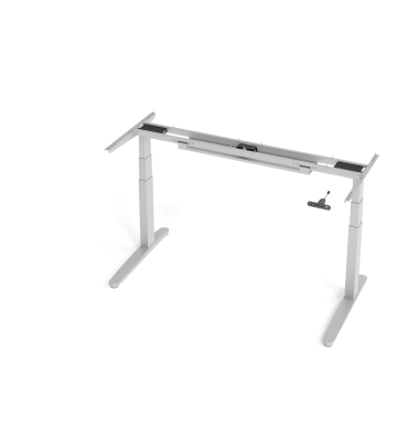 Sitz-Steh-Schreibtischgestell VXBHM VXBHM16G/SS, elektrisch h&ouml;henverstellbar, 65-129cm (H), C-Fu&szlig;-Gestell, silber
