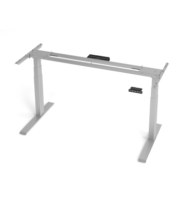 Sitz-Steh-Schreibtischgestell VXDKB VXDKB16G/S, elektrisch h&ouml;henverstellbar, 64-129cm (H), C-Fu&szlig;-Gestell, silber
