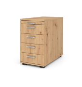 Standcontainer VSC50/R/R/CE VSC, asteiche, 5 Schubladen, Spanplatte, melaminbeschichtet, abschlie&szlig;bar