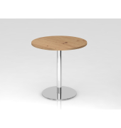 Besprechungstisch STF, 74,5cm (H), 80x80cm (BxT), rund, asteiche / chrom