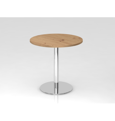 Besprechungstisch STF, 74,5cm (H), 80x80cm (BxT), rund, asteiche / chrom