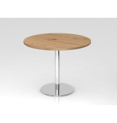 Besprechungstisch STF, 74,5cm (H), 100x100cm (BxT), rund, asteiche / chrom
