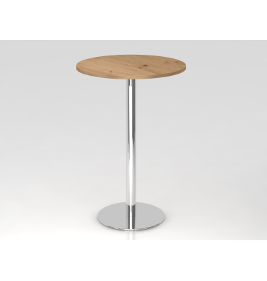 Stehtisch VSTH 111,6cm (H), 80x80cm (BxT), rund, asteiche / chrom
