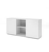 Sideboard 2OH mit Schiebet&uuml;ren Wei&szlig;Wei&szlig;