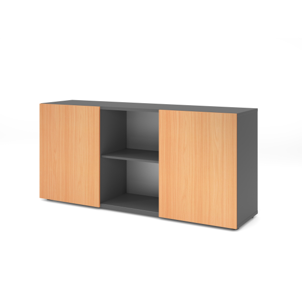 4032062309636 - Sideboard 2OH mit Schiebetüren GraphitSilb 4032062309636 Hammerbacher