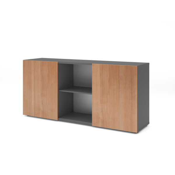 4032062309643 - Sideboard 2OH mit Schiebetüren GraphitNussbaum 4032062309643 Hammerbacher