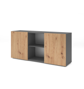 Sideboard 2OH mit Schiebet&uuml;ren GraphitAsteiche