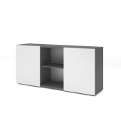 Sideboard 2OH mit Schiebet&uuml;ren GraphitWei&szlig;