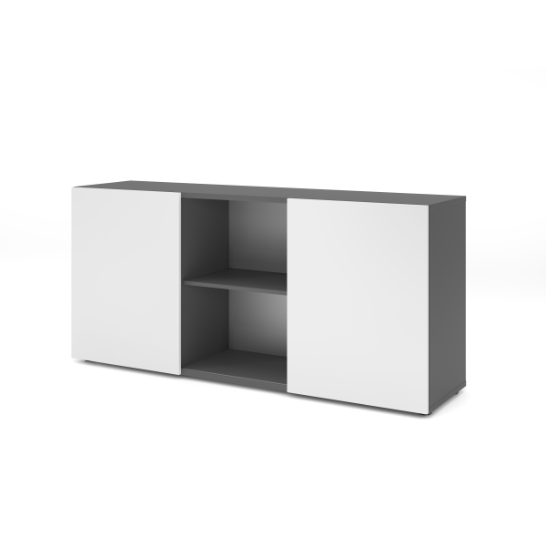 4032062309667 - Sideboard 2OH mit Schiebetüren GraphitWeiß 4032062309667 Hammerbacher