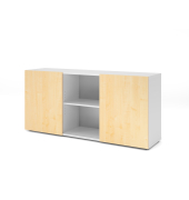 Sideboard 2OH mit Schiebet&uuml;ren Wei&szlig;Ahorn