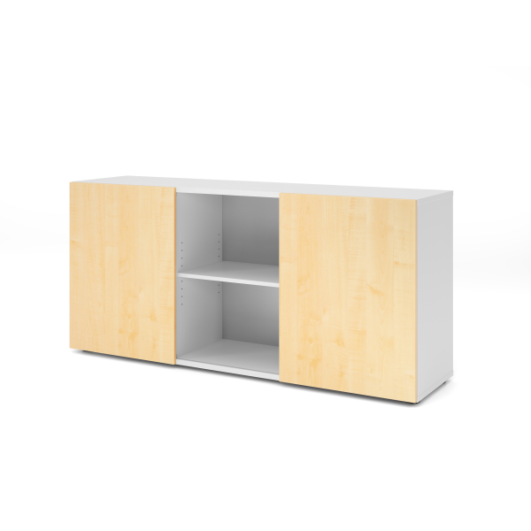4032062309674 - Sideboard 2OH mit Schiebetüren WeißAhorn 4032062309674 Hammerbacher