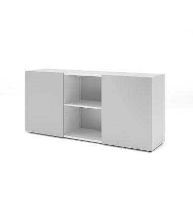 Sideboard 2OH mit Schiebet&uuml;ren Wei&szlig;Grau