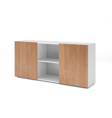 Sideboard 2OH mit Schiebet&uuml;ren Wei&szlig;Nussbaum