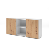 Sideboard 2OH mit Schiebet&uuml;ren Wei&szlig;Asteiche