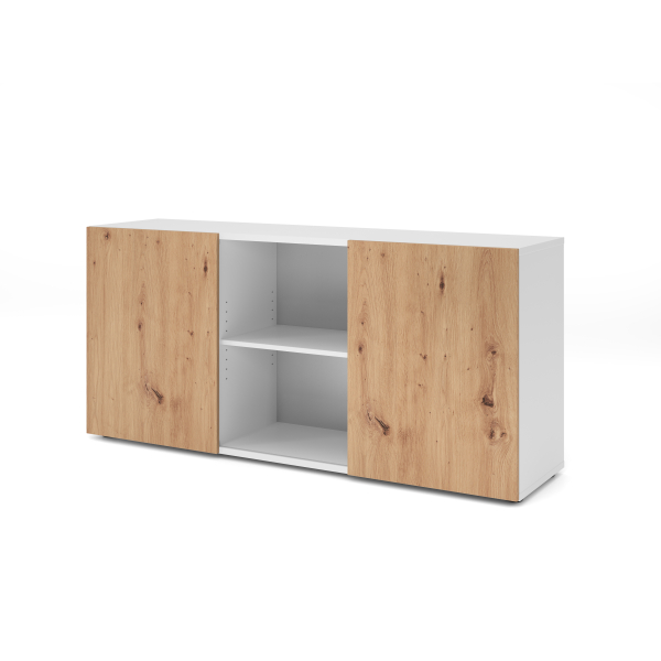 4032062309711 - Sideboard 2OH mit Schiebetüren WeißAsteiche 4032062309711 Hammerbacher