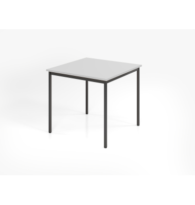 Besprechungstisch V-Serie, 72cm (H), 80x80cm (BxT), 2 Personen, quadratisch, grau / schwarz
