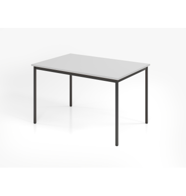 Besprechungstisch V-Serie, 72cm (H), 120x80cm (BxT), 4 Personen, rechteckig, grau / schwarz