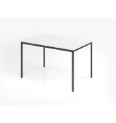 Besprechungstisch V-Serie, 72cm (H), 120x80cm (BxT), 4 Personen, rechteckig, wei&szlig; / schwarz
