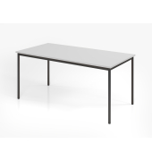 Besprechungstisch V-Serie, 72cm (H), 160x80cm (BxT), 6 Personen, rechteckig, grau / schwarz