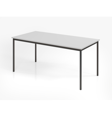 Besprechungstisch VVS, 72cm (H), 160x80cm (BxT), 6 Personen, rechteckig, grau / schwarz