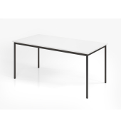 Besprechungstisch V-Serie, 72cm (H), 160x80cm (BxT), 6 Personen, rechteckig, wei&szlig; / schwarz