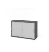 Schiebet&uuml;renschrank V1752/V1753 V1752S/G/5/CE, abschlie&szlig;bar, 2 OH, graphit/grau, 120x74,8x40cm (BxHxT)