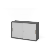 Schiebet&uuml;renschrank V1752/V1753 V1752S/G/5/SG, abschlie&szlig;bar, 2 OH, graphit/grau, 120x74,8x40cm (BxHxT)