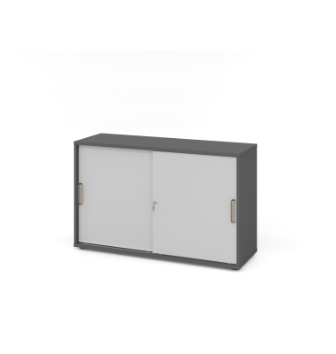 Schiebet&uuml;renschrank V1752/V1753 V1752S/G/5/SG, abschlie&szlig;bar, 2 OH, graphit/grau, 120x74,8x40cm (BxHxT)