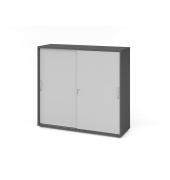 Schiebet&uuml;renschrank V1752/V1753 V1753S/G/5/BM, abschlie&szlig;bar, 3 OH, graphit/grau, 120x110x40cm (BxHxT)