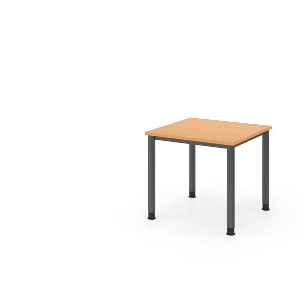 4032062310403 - HAMMERBACHER HS08 höhenverstellbarer Schreibtisch buche quadratisch 4-Fuß-Gestell grau 800 x 800 cm