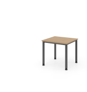 Schreibtisch VHS, manuell h&ouml;henverstellbar, 81cm (H), 80x80cm (BxT), eiche / graphit