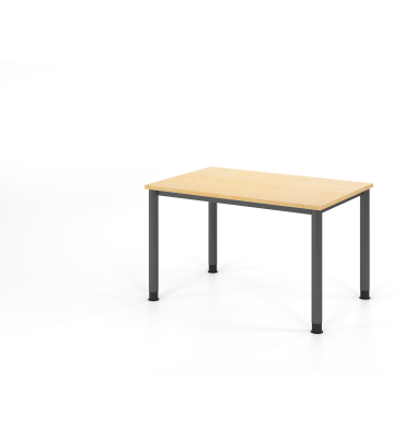 Schreibtisch VHS, manuell h&ouml;henverstellbar, 81cm (H), 120x80cm (BxT), ahorn / graphit