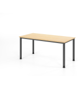 Schreibtisch VHS, manuell h&ouml;henverstellbar, 81cm (H), 160x80cm (BxT), ahorn / graphit