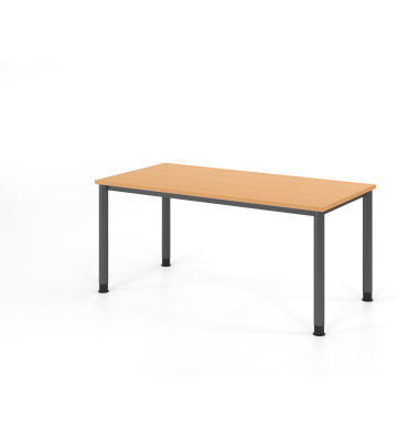 Schreibtisch VHS, manuell h&ouml;henverstellbar, 81cm (H), 160x80cm (BxT), buche / graphit