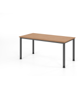 Schreibtisch VHS, manuell h&ouml;henverstellbar, 81cm (H), 160x80cm (BxT), nussbaum / graphit