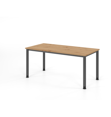 Schreibtisch VHS, manuell h&ouml;henverstellbar, 81cm (H), 160x80cm (BxT), asteiche / graphit