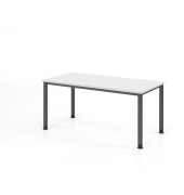 Schreibtisch VHS, manuell h&ouml;henverstellbar, 81cm (H), 160x80cm (BxT), wei&szlig; / graphit