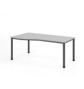 Schreibtisch VHS, manuell h&ouml;henverstellbar, 81cm (H), 180x100cm (BxT), grau / graphit