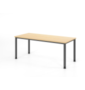 Schreibtisch VHS, manuell h&ouml;henverstellbar, 81cm (H), 180x80cm (BxT), ahorn / graphit