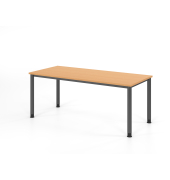 Schreibtisch VHS, manuell h&ouml;henverstellbar, 81cm (H), 180x80cm (BxT), buche / graphit