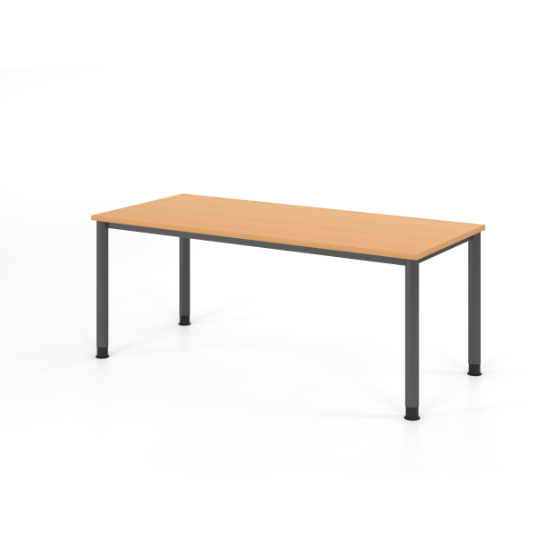 4032062310731 - HAMMERBACHER HS19 höhenverstellbarer Schreibtisch buche rechteckig 4-Fuß-Gestell grau 1800 x 800 cm