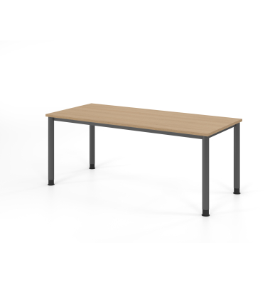 Schreibtisch VHS, manuell h&ouml;henverstellbar, 81cm (H), 180x80cm (BxT), eiche / graphit