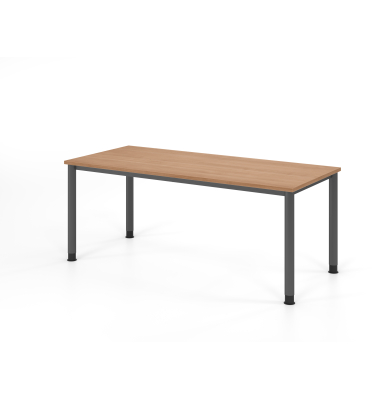 Schreibtisch VHS, manuell h&ouml;henverstellbar, 81cm (H), 180x80cm (BxT), nussbaum / graphit