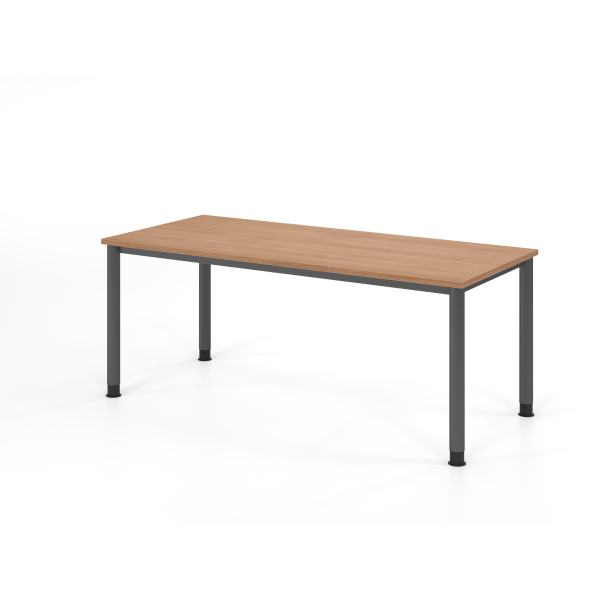 4032062310762 - Schreibtisch VHS manuell höhenverstellbar 81cm (H) 180x80cm (BxT) Nussbaum   graphit 4032062310762 Hammerbacher