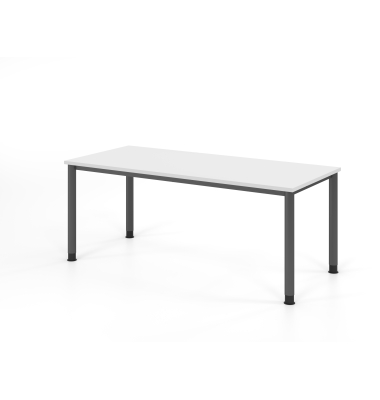 Schreibtisch VHS, manuell h&ouml;henverstellbar, 81cm (H), 180x80cm (BxT), wei&szlig; / graphit