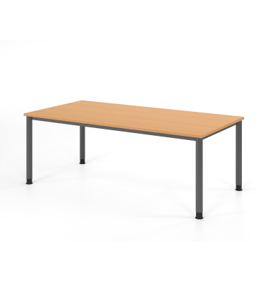 Schreibtisch VHS, manuell h&ouml;henverstellbar, 81cm (H), 200x100cm (BxT), buche / graphit