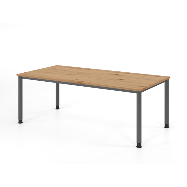 4032062310847 - Schreibtisch VHS manuell höhenverstellbar 81cm (H) 200x100cm (BxT) Asteiche   graphit 4032062310847 Hammerbacher