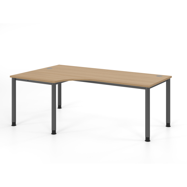 4032062310892 - Schreibtisch VHS manuell höhenverstellbar 81cm (H) 200x120cm (BxT) Eiche   graphit 4032062310892 Hammerbacher